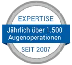 Erfahrung: jährlich über 1500 Augenoperationen - seit 2007